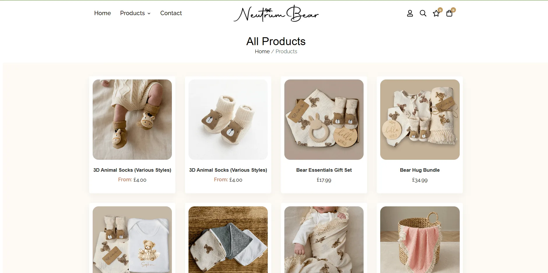 Neutrum bear shop page